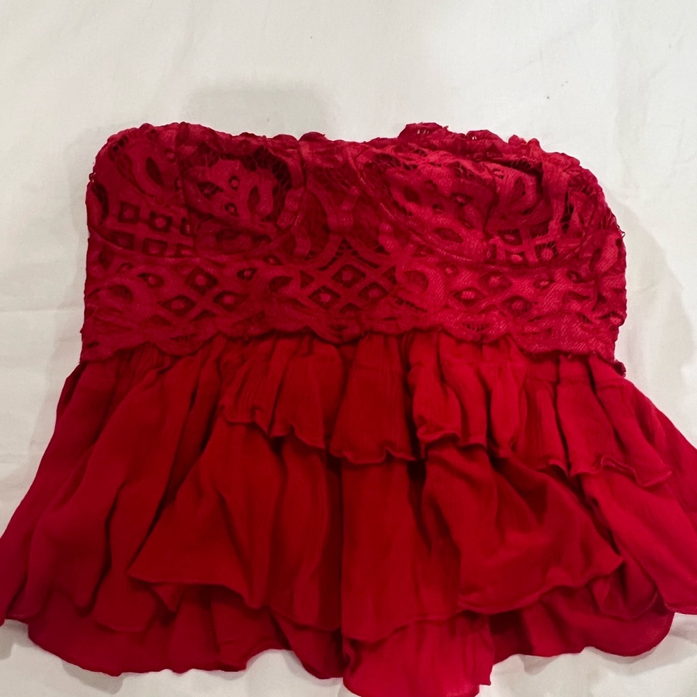 free people lace stapless top